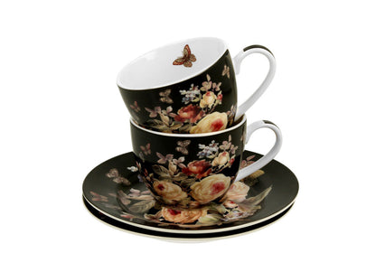 DUO FLORAL 2er-Set Espressotassen 90 ml WARDA mit Untertassen, New Bone China Porzellan – Bild 4