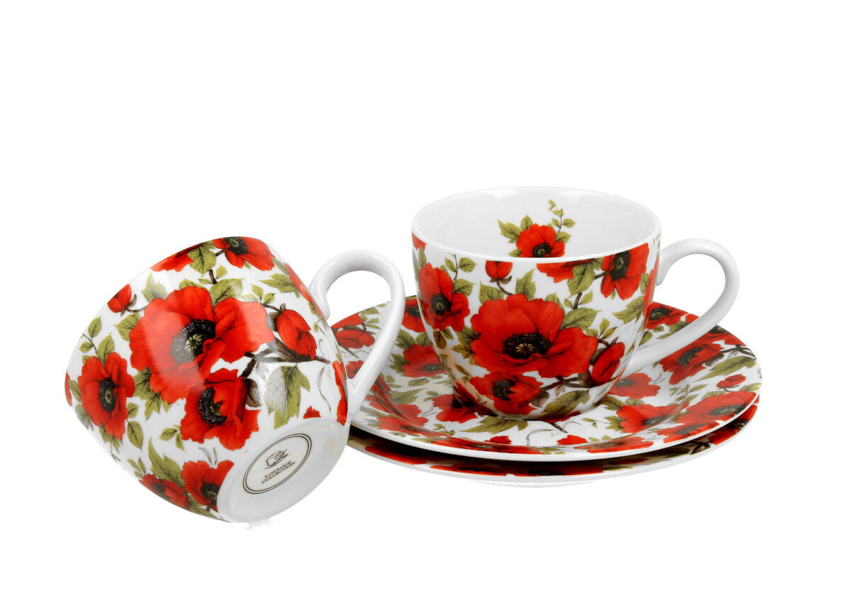 DUO FLORAL 2er-Set Espressotassen 90 ml LINA mit Untertassen, New Bone China Porzellan – Bild 3