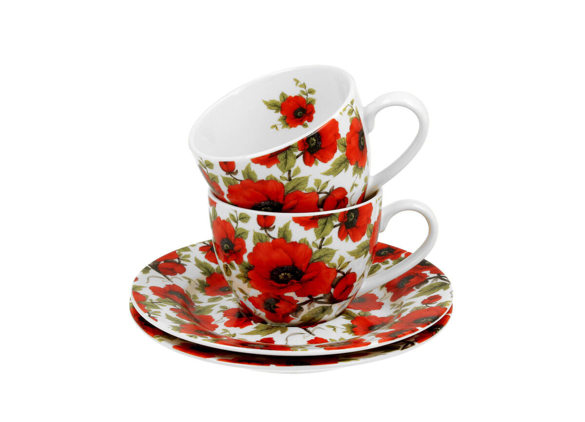 DUO FLORAL 2er-Set Espressotassen 90 ml LINA mit Untertassen, New Bone China Porzellan – Bild 4