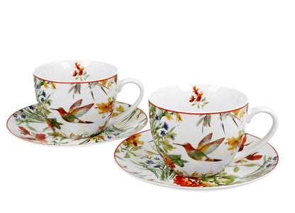 DUO FLORAL 2er-Set Tassen 280 ml LINNEA mit Untertassen, New Bone China Porzellan – Bild 2