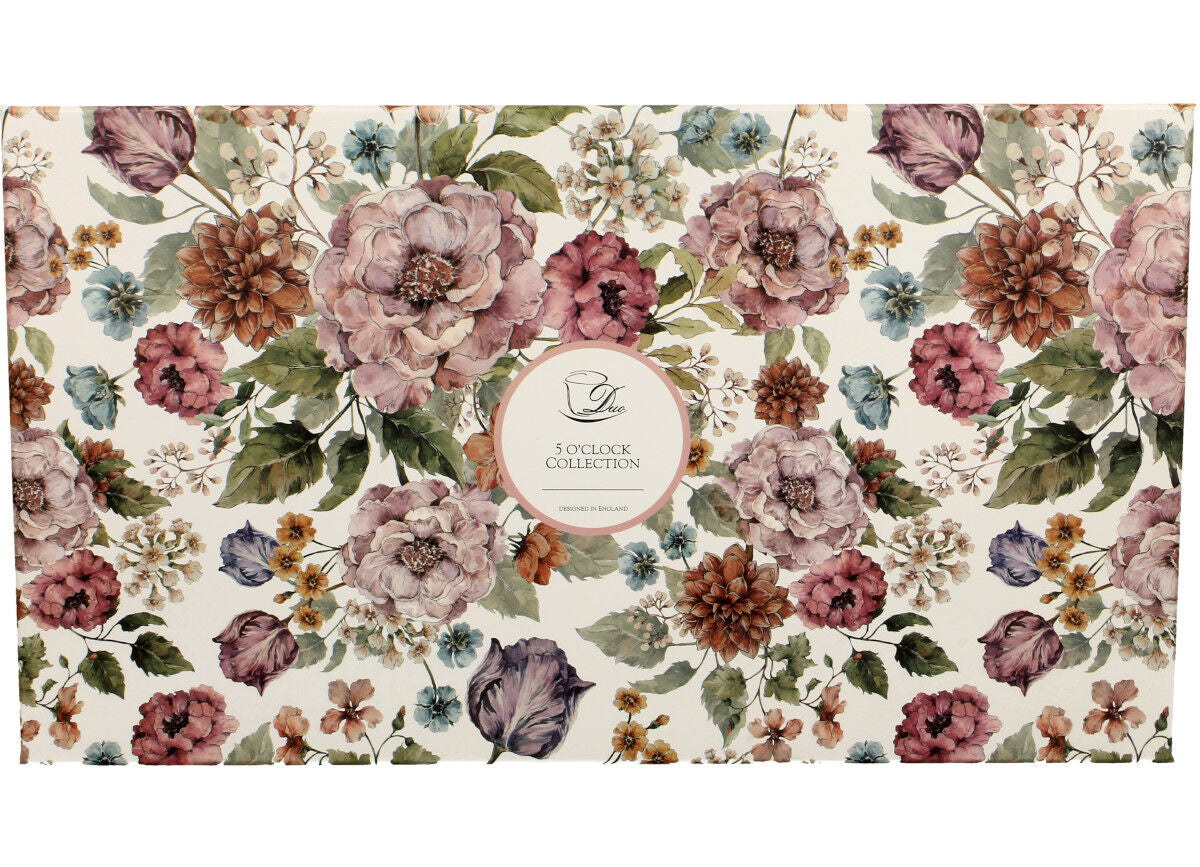DUO FLORAL 6er-Set Tassen 220 ml PASTEL FLOWERS mit Untertassen, New Bone China Porzellan – Bild 2