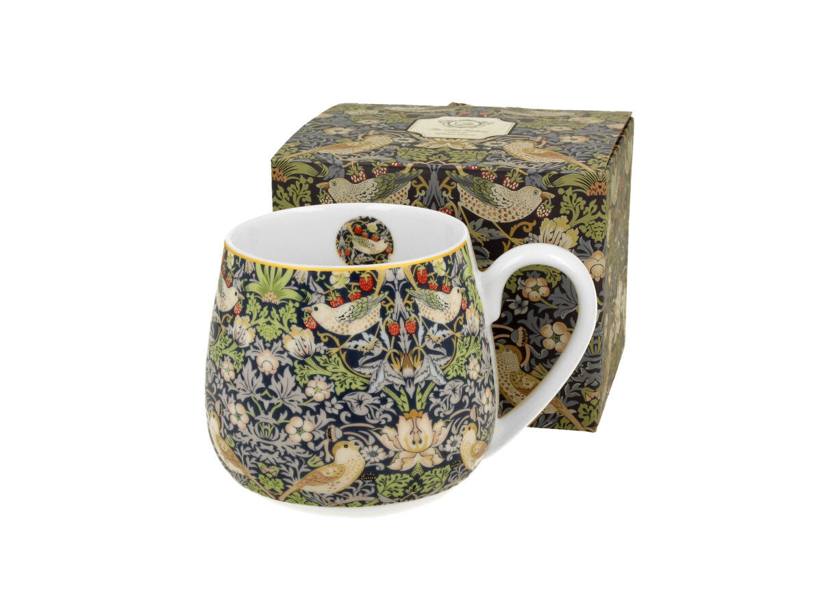 DUO ART GALLERY Fassbecher 430 ml STRAWBERRY THIEF BLUE New Bone China Porzellan