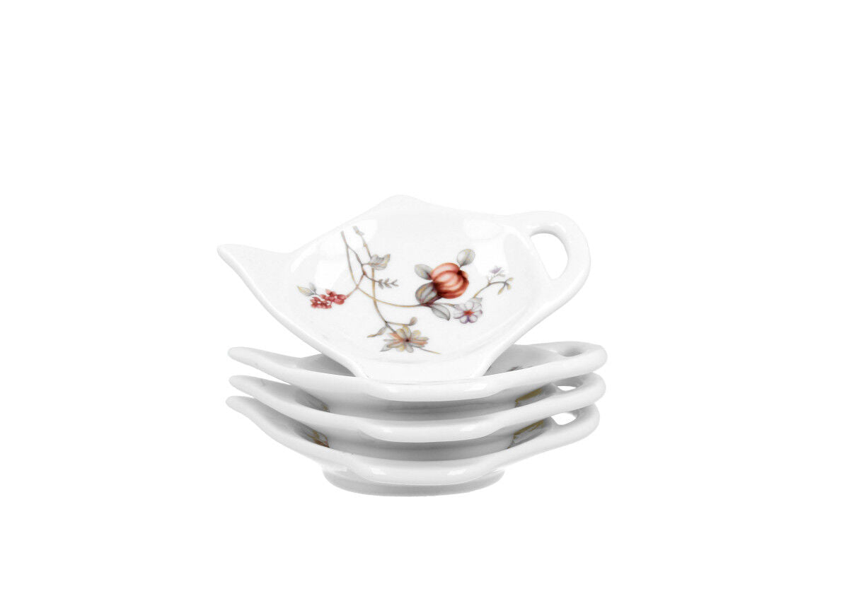 DUO FLORAL 4er-Set Teebeutelhalter SAFA New Bone China Porzellan – Bild 2