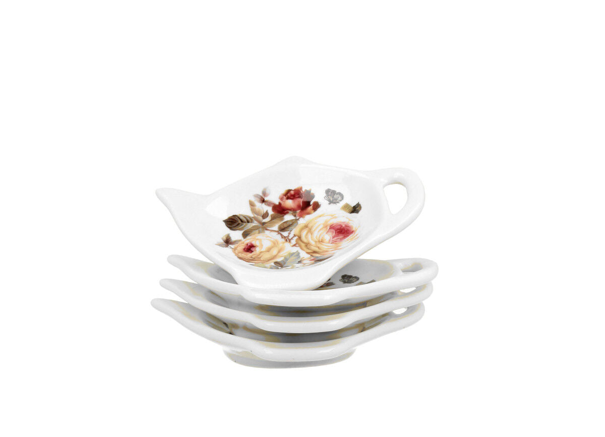 DUO FLORAL 4er-Set Teebeutelhalter ZAHRA New Bone China Porzellan – Bild 2