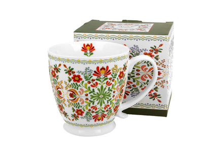 10er SET DUO ETNO Jumbobecher 480 ml HUNGARIAN mit Fuß, New Bone China Porzellan – Bild 3
