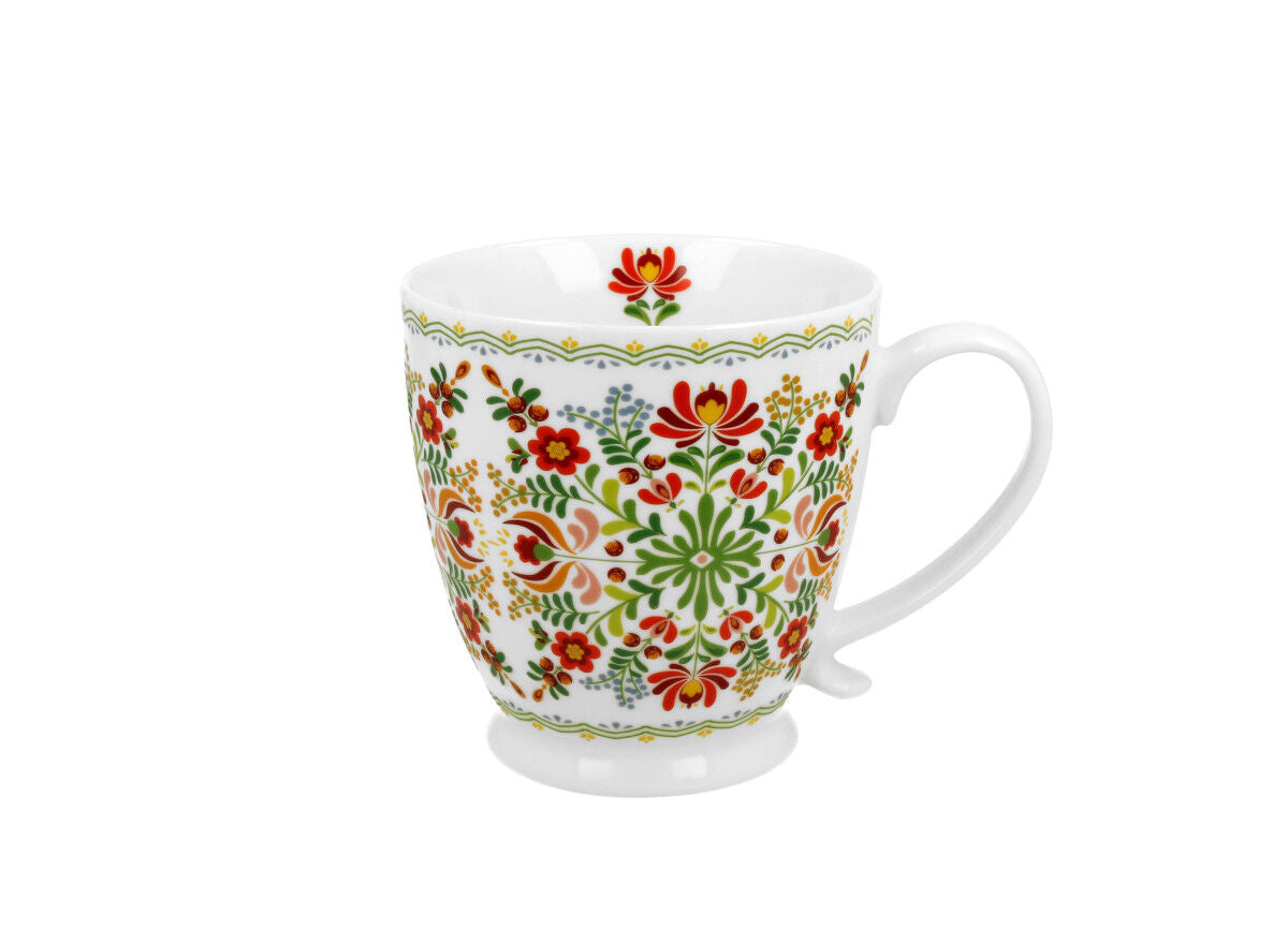 DUO ETNO Jumbobecher 480 ml HUNGARIAN mit Fuß, New Bone China Porzellan – Bild 2