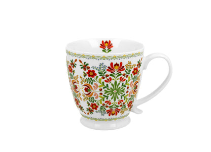 DUO ETNO Jumbobecher 480 ml HUNGARIAN mit Fuß, New Bone China Porzellan – Bild 2
