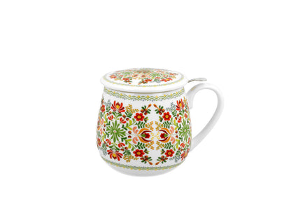 DUO ETNO Fassbecher 430 ml HUNGARIAN mit Teesieb, New Bone China Porzellan – Bild 3