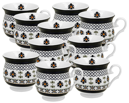 10er SET DUO ETNO 34424 Becher 500 ml INDIGO New Bone China Porzellan