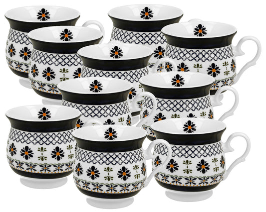 10er SET DUO ETNO 34424 Becher 500 ml INDIGO New Bone China Porzellan