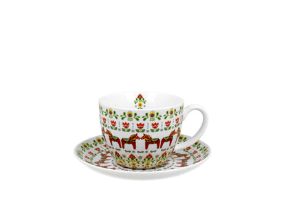 DUO ETNO Jumbobecher 470 ml SCANDINAVIAN mit Untertasse, New Bone China Porzellan – Bild 2