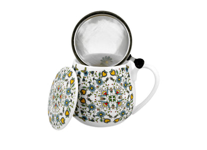 DUO ETNO Fassbecher 430 ml KASHUBIAN mit Teesieb, New Bone China Porzellan – Bild 2