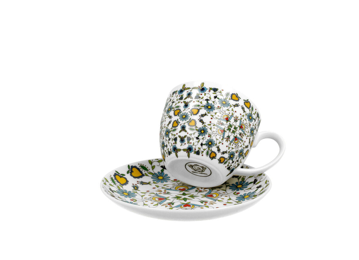 DUO ETNO Jumbobecher 470 ml KASHUBIAN mit Untertasse, New Bone China Porzellan – Bild 3