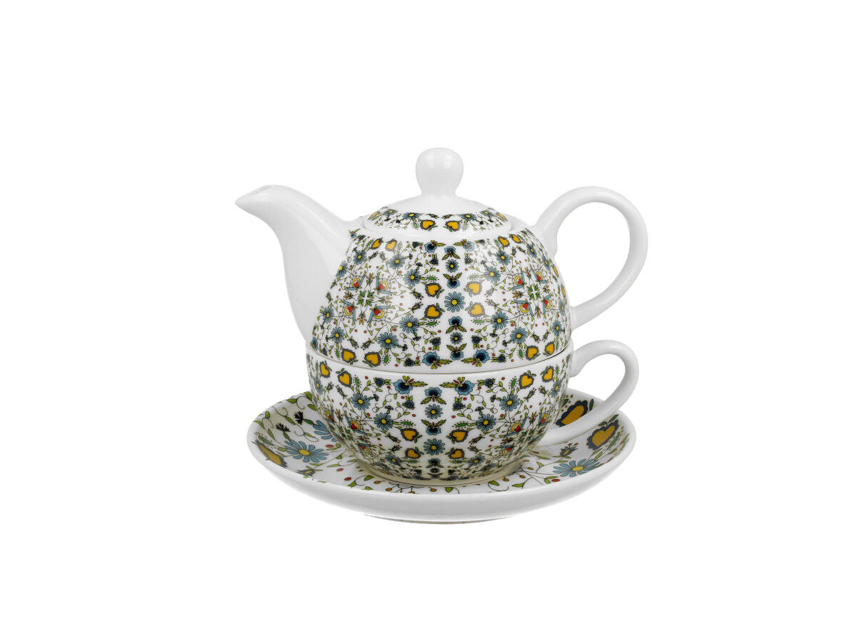 DUO ETNO Tasse mit Teekanne KASHUBIAN New Bone China Porzellan – Bild 2