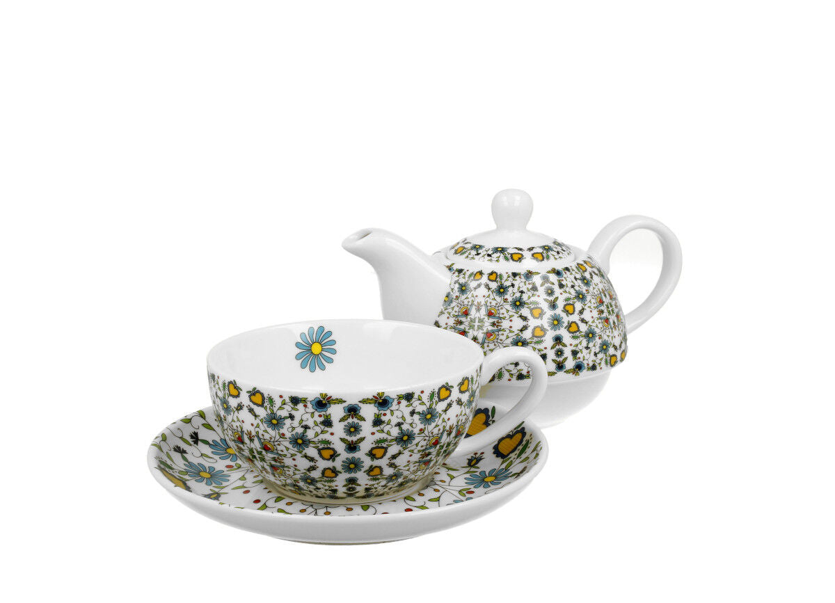 DUO ETNO Tasse mit Teekanne KASHUBIAN New Bone China Porzellan – Bild 3