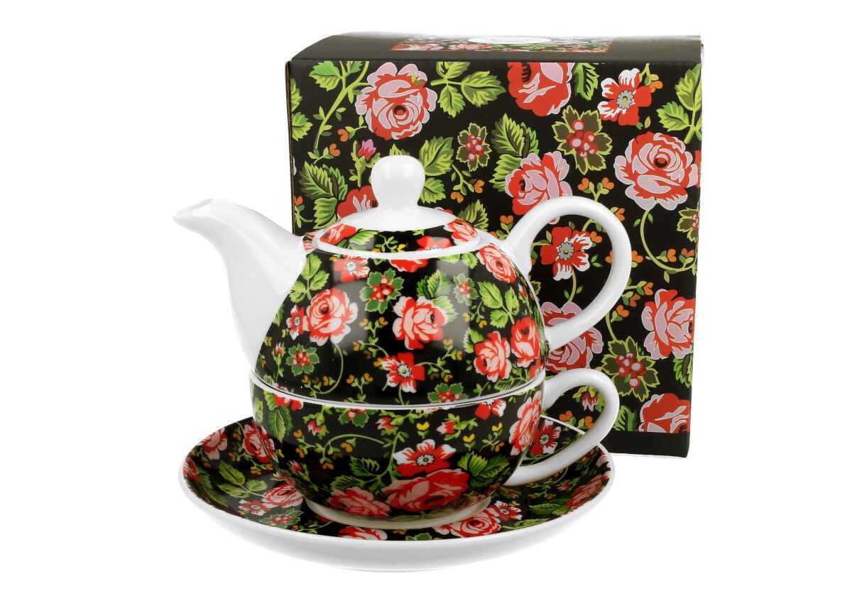 DUO ETNO Tasse mit Teekanne CRACOVIAN New Bone China Porzellan