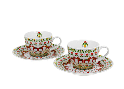 DUO ETNO 2er-Set Espressotassen 90 ml SCANDINAVIAN mit Untertassen, New Bone China Porzellan – Bild 2