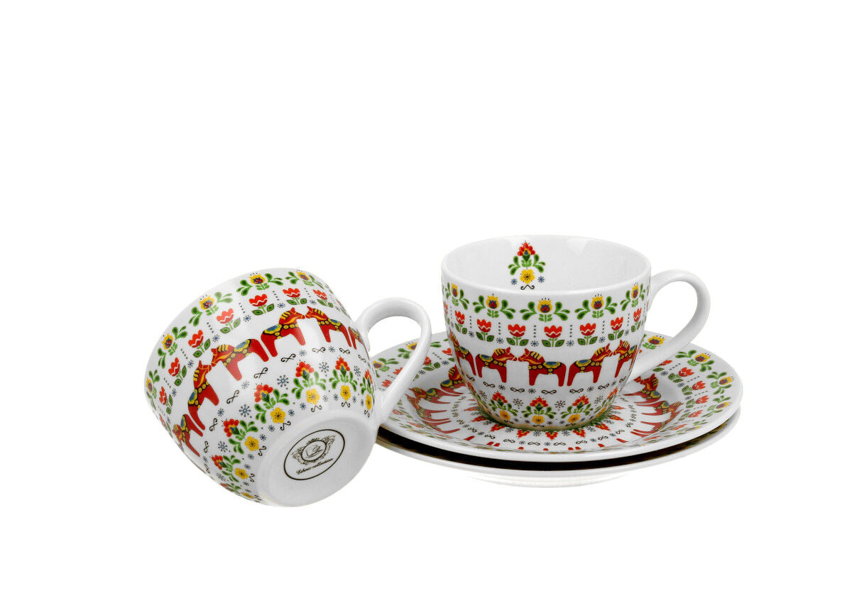 DUO ETNO 2er-Set Espressotassen 90 ml SCANDINAVIAN mit Untertassen, New Bone China Porzellan – Bild 3