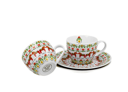 DUO ETNO 2er-Set Espressotassen 90 ml SCANDINAVIAN mit Untertassen, New Bone China Porzellan – Bild 3