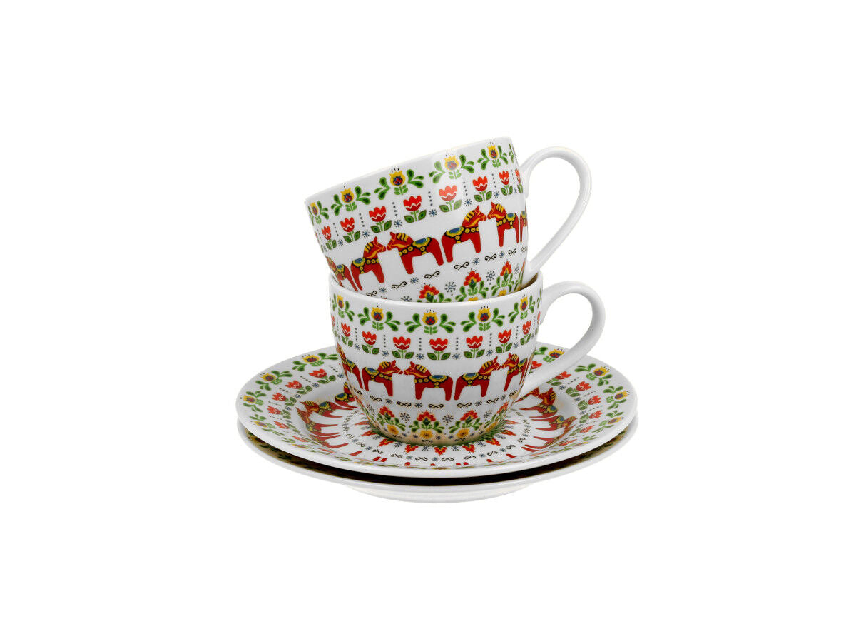 DUO ETNO 2er-Set Espressotassen 90 ml SCANDINAVIAN mit Untertassen, New Bone China Porzellan – Bild 4