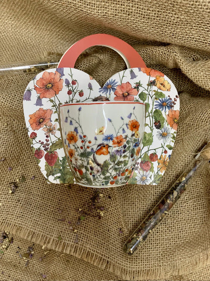 DUO FLORAL Becher 460 ml WILD BIRD in Tragetasche, New Bone China Porzellan – Bild 4