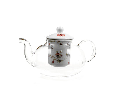DUO FLORAL Teekanne 1000 ml SAFA mit Teesieb, Glas - New Bone China Porzellan – Bild 2