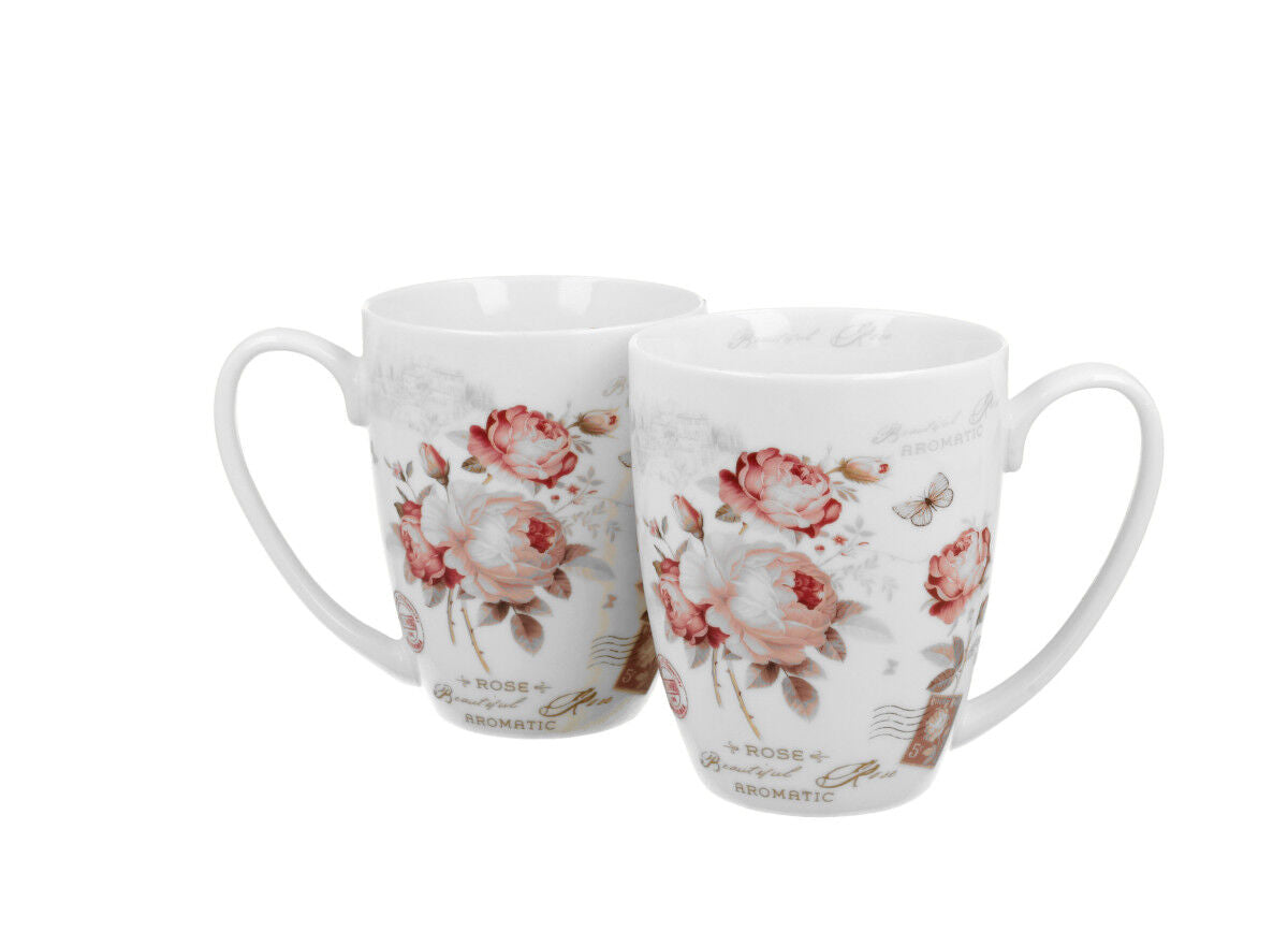 DUO FLORAL 2er-Set klassische Becher 350 ml SECESSION New Bone China Porzellan – Bild 2
