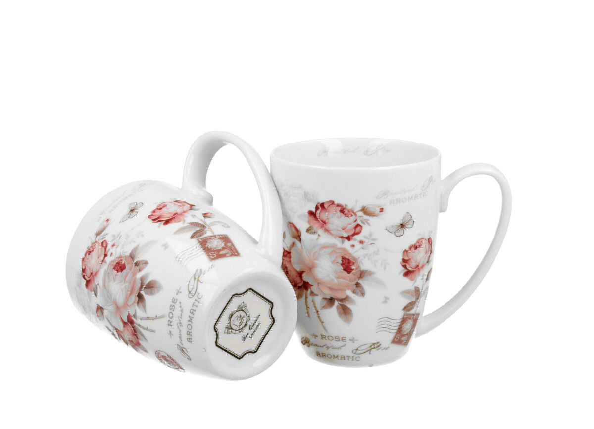DUO FLORAL 2er-Set klassische Becher 350 ml SECESSION New Bone China Porzellan – Bild 3