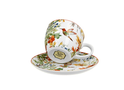 DUO FLORAL Jumbobecher 470 ml LINNEA mit Untertasse, New Bone China Porzellan – Bild 3