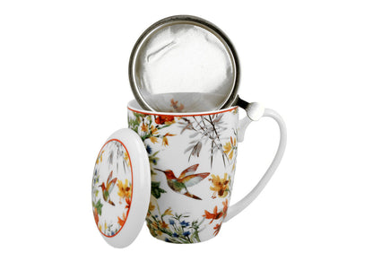 DUO FLORAL Becher 380 ml LINNEA mit Teesieb, New Bone China Porzellan – Bild 2