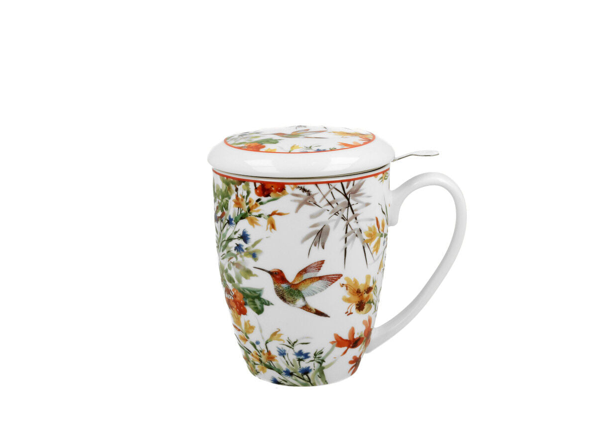 DUO FLORAL Becher 380 ml LINNEA mit Teesieb, New Bone China Porzellan – Bild 3
