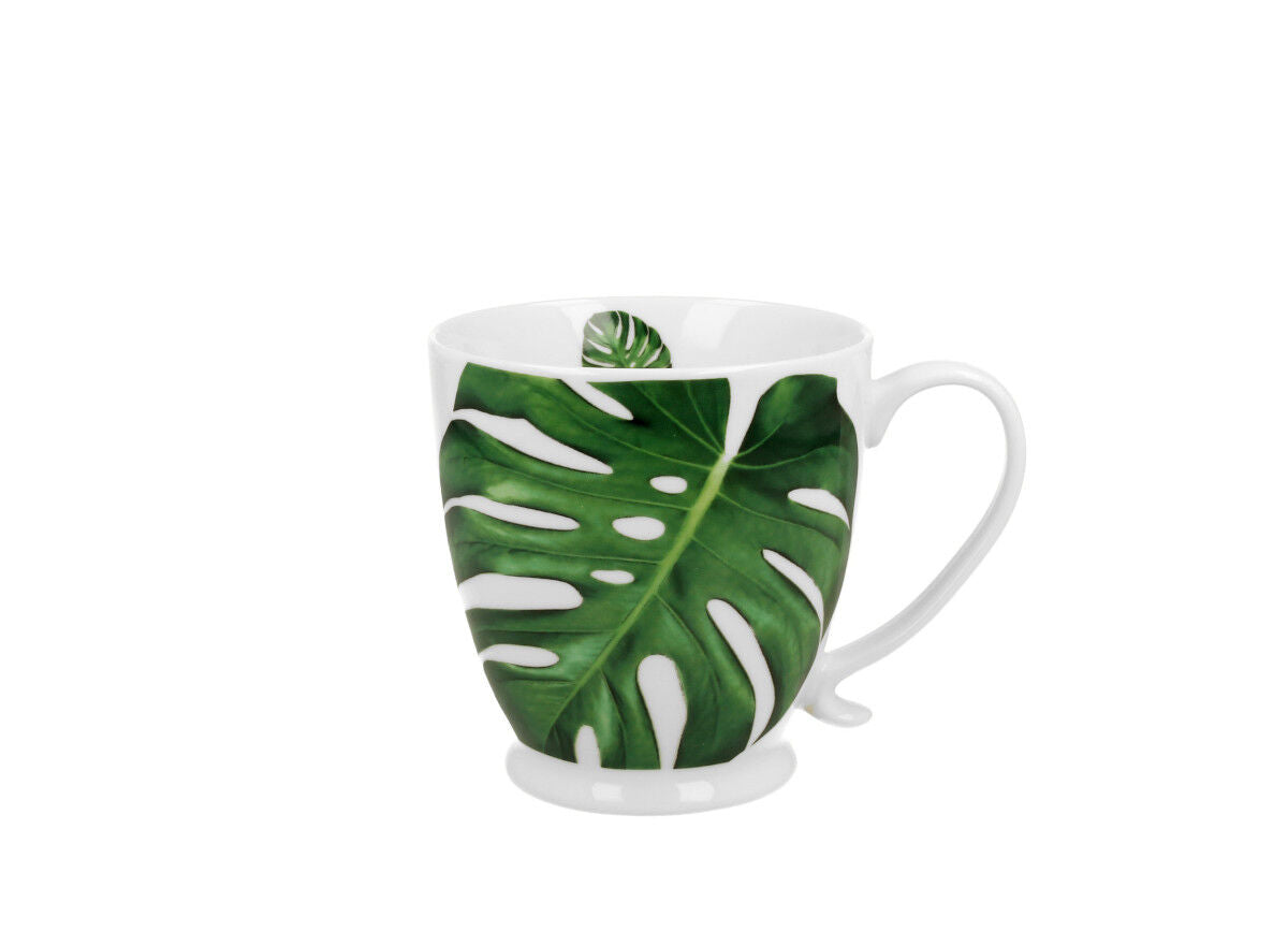 DUO FLORAL Jumbobecher 480 ml MONSTERA mit Fuß, New Bone China Porzellan – Bild 2