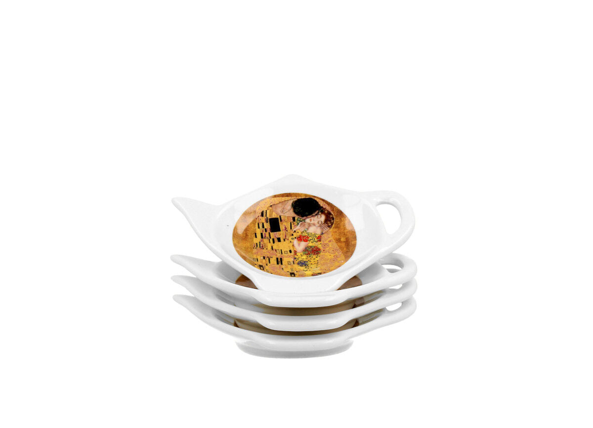 DUO ART GALLERY 4er-Set Teebeutelhalter THE KISS New Bone China Porzellan – Bild 2
