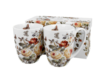 DUO FLORAL 2er-Set Becher 380 ml ZAHRA New Bone China Porzellan