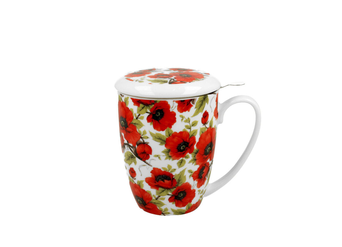 DUO FLORAL Becher 380 ml LINA mit Teesieb, New Bone China Porzellan – Bild 2
