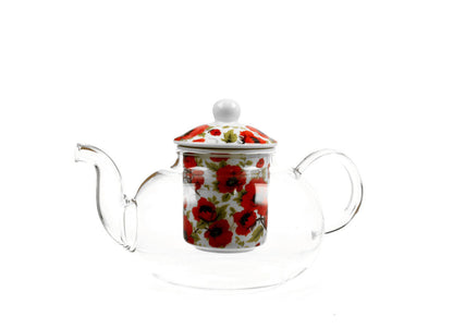 DUO FLORAL Teekanne 1000 ml LINA mit Teesieb, Glas - New Bone China Porzellan – Bild 2