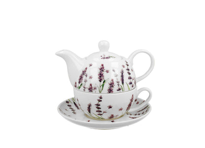 DUO FLORAL Tasse mit Teekanne CLASSIC LAVENDER New Bone China Porzellan – Bild 2