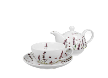 DUO FLORAL Tasse mit Teekanne CLASSIC LAVENDER New Bone China Porzellan – Bild 3