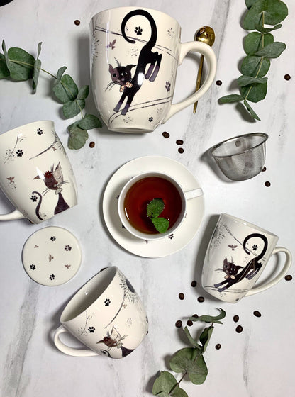 10er SET DUO ANIMALS Becher 460 ml CHARMING CATS New Bone China Porzellan – Bild 7