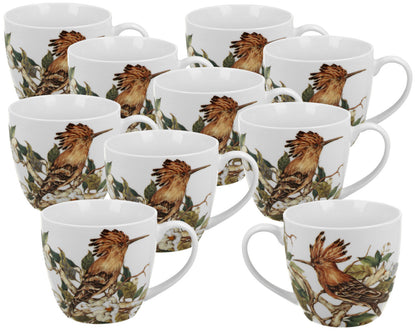 10er SET DUO ANIMALS Becher 460 ml HOOPOE New Bone China Porzellan