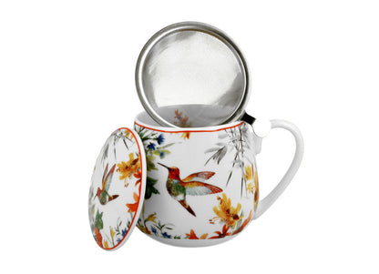 DUO FLORAL Fassbecher 430 ml LINNEA mit Teesieb, New Bone China Porzellan – Bild 2
