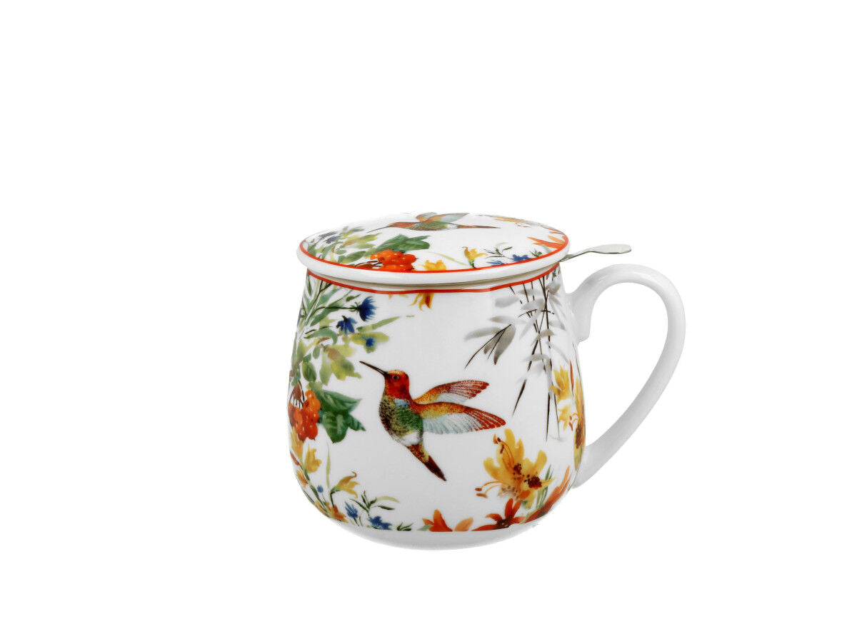 DUO FLORAL Fassbecher 430 ml LINNEA mit Teesieb, New Bone China Porzellan – Bild 3