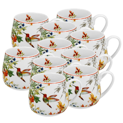 10er SET DUO FLORAL Fassbecher 430 ml LINNEA New Bone China Porzellan