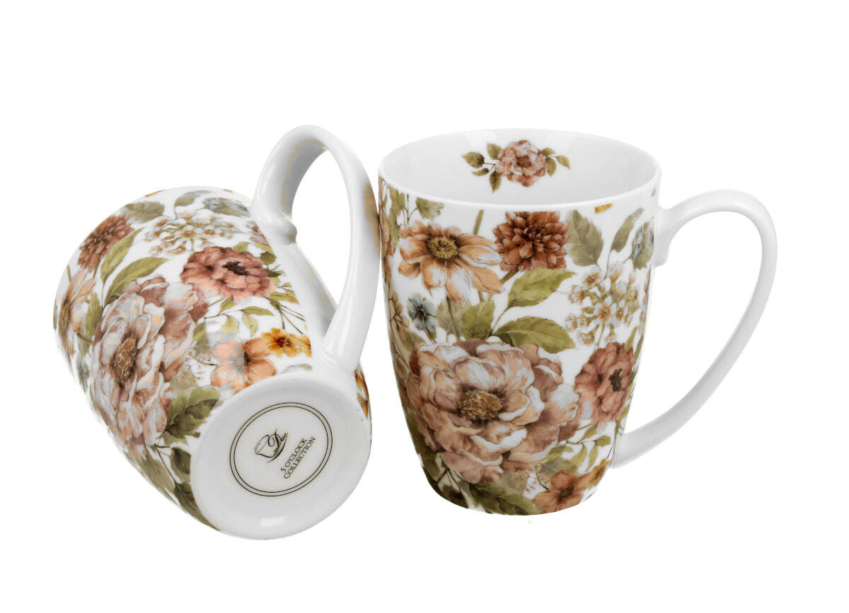 DUO FLORAL 2er-Set Becher 380 ml PASTEL FLOWERS New Bone China Porzellan – Bild 3