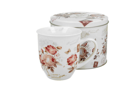 10er SET DUO FLORAL Becher 400 ml SECESSION in Metalldose, New Bone China Porzellan – Bild 2
