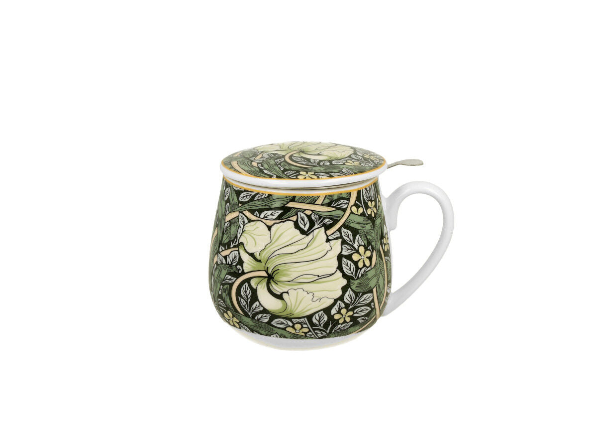 DUO ART GALLERY Fassbecher 430 ml PIMPERNEL mit Teesieb, New Bone China Porzellan – Bild 2