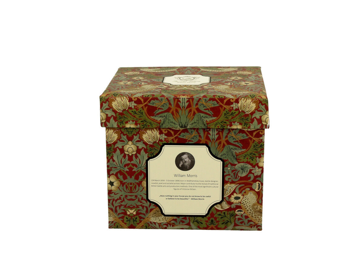 10er SET DUO ART GALLERY Fassbecher 430 ml STRAWBERRY THIEF RED mit Teesieb, New Bone China Porzellan – Bild 5