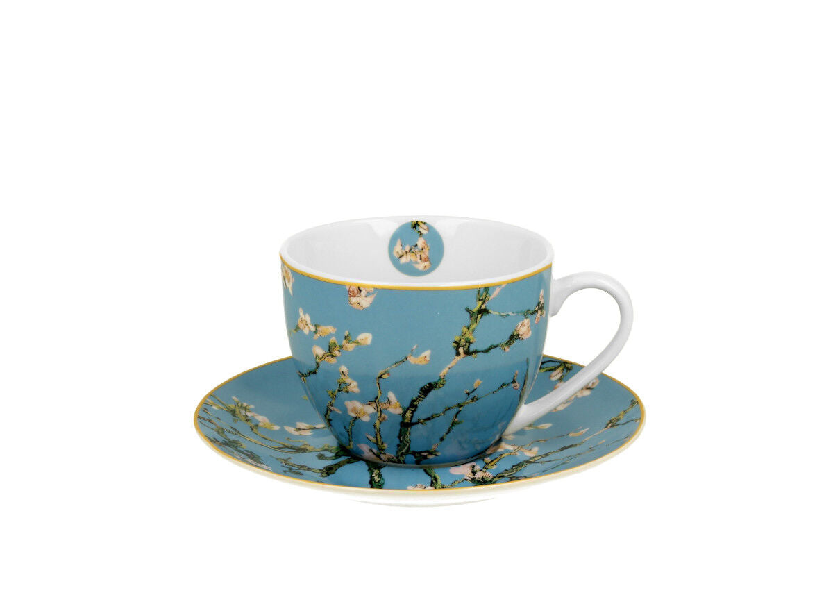 DUO ART GALLERY Tasse 270 ml ALMOND BLOSSOM mit Untertasse, New Bone China Porzellan – Bild 2