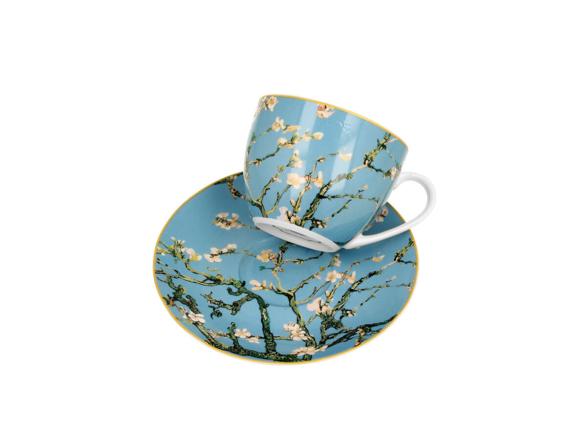 DUO ART GALLERY Tasse 270 ml ALMOND BLOSSOM mit Untertasse, New Bone China Porzellan – Bild 3