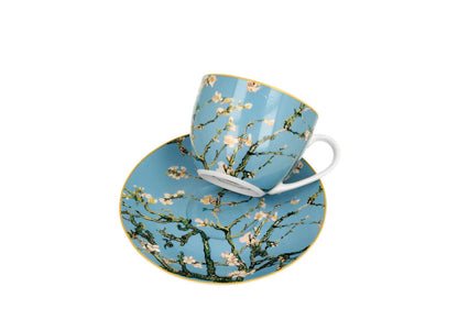 DUO ART GALLERY Tasse 270 ml ALMOND BLOSSOM mit Untertasse, New Bone China Porzellan – Bild 3